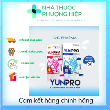 Men vi sinh Yunpro [DHG Pharma] bổ sung lợi khuẩn probiotic, tăng cường hệ vi sinh đường ruột(Hộp 20 gói)