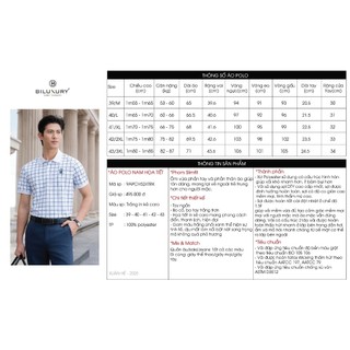 [T7_ĐỒNG GIÁ 389K] Áo Polo Nam Hoạ Tiết Kẻ Caro 9APCH524TRK Biluxury Form Slimfit Kháng Khuẩn Chống Nhăn Bền Màu