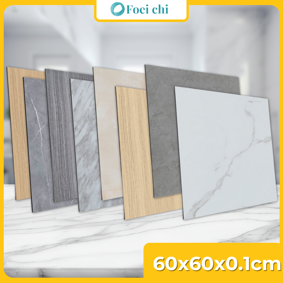 Miếng dán lót sàn nhà tiện lợi NAGO. Dán sàn vân đá chất liệu PVC, kích thước 60x60x0.1cm