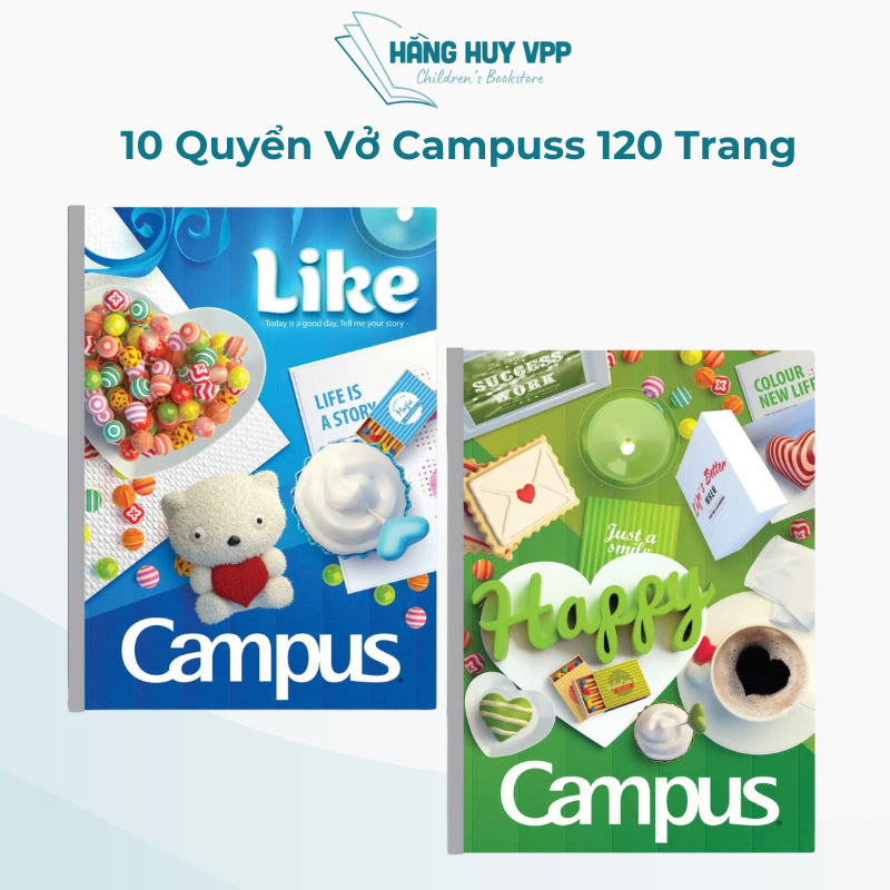 Lốc 10 quyển vở campus 120 trang hàng đẹp