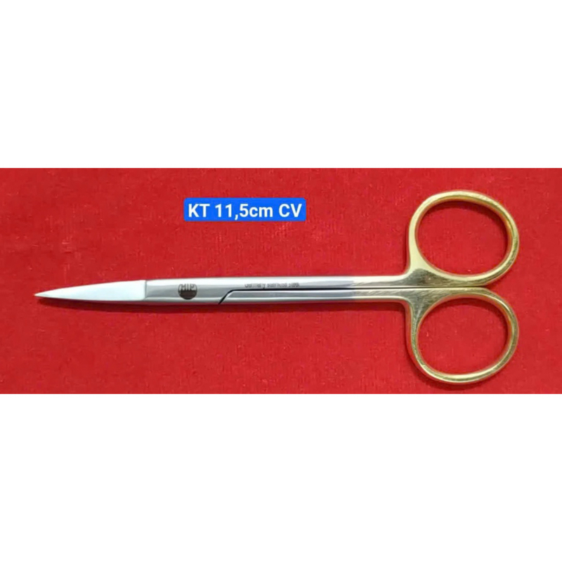 Kéo cắt chỉ cán vàng thẳng nhọn 10cm và 11,5cm( cáng vàng)