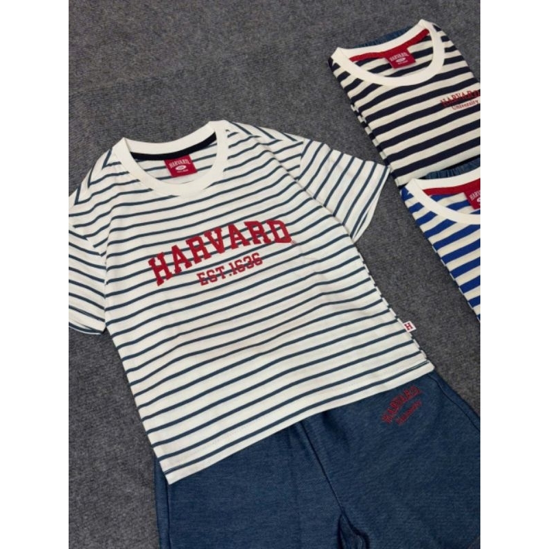 (BomoHouse) Set bộ áo thun + quần giả bò Harvard* bé trai, bé gái size đại - unisex (14-47 kg)