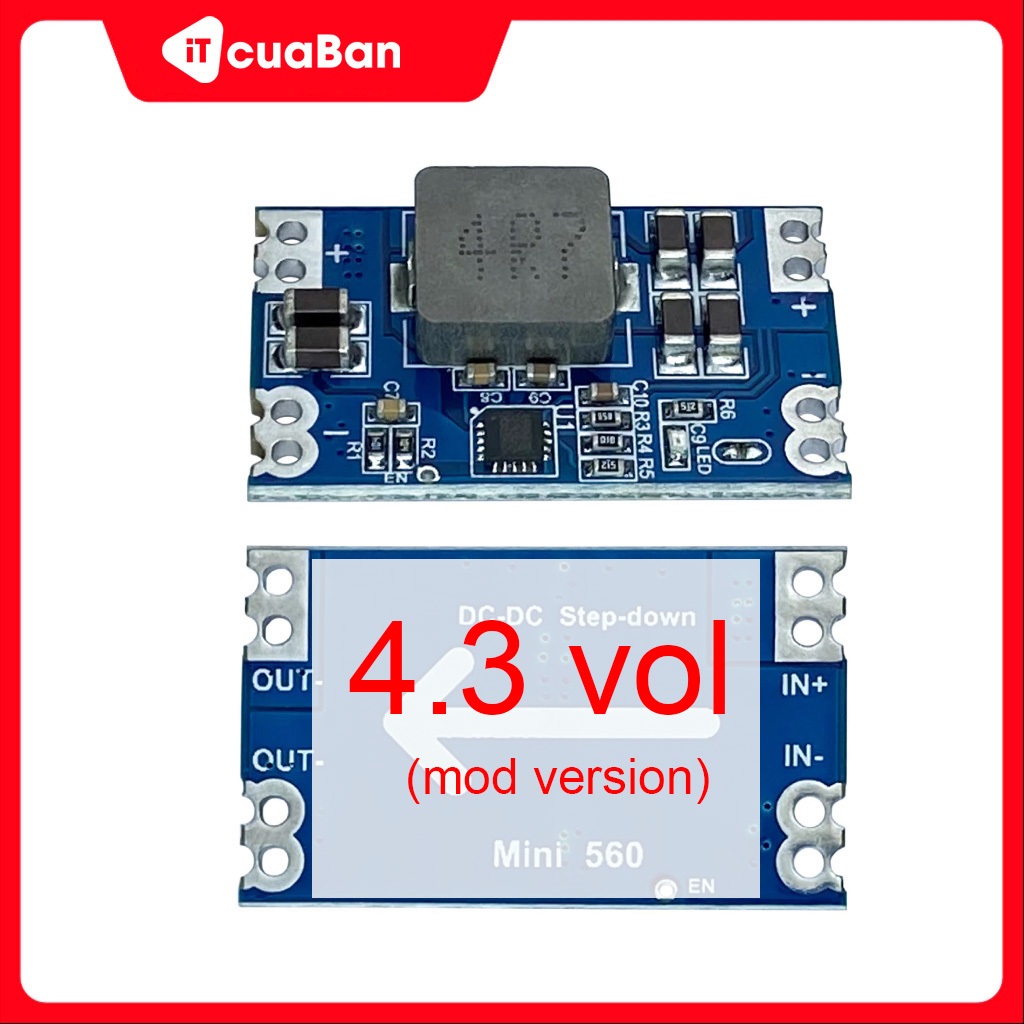 Mini560 4.35v - Mạch hạ áp từ 20vdc sang 4.3v dùng cho điện thoại