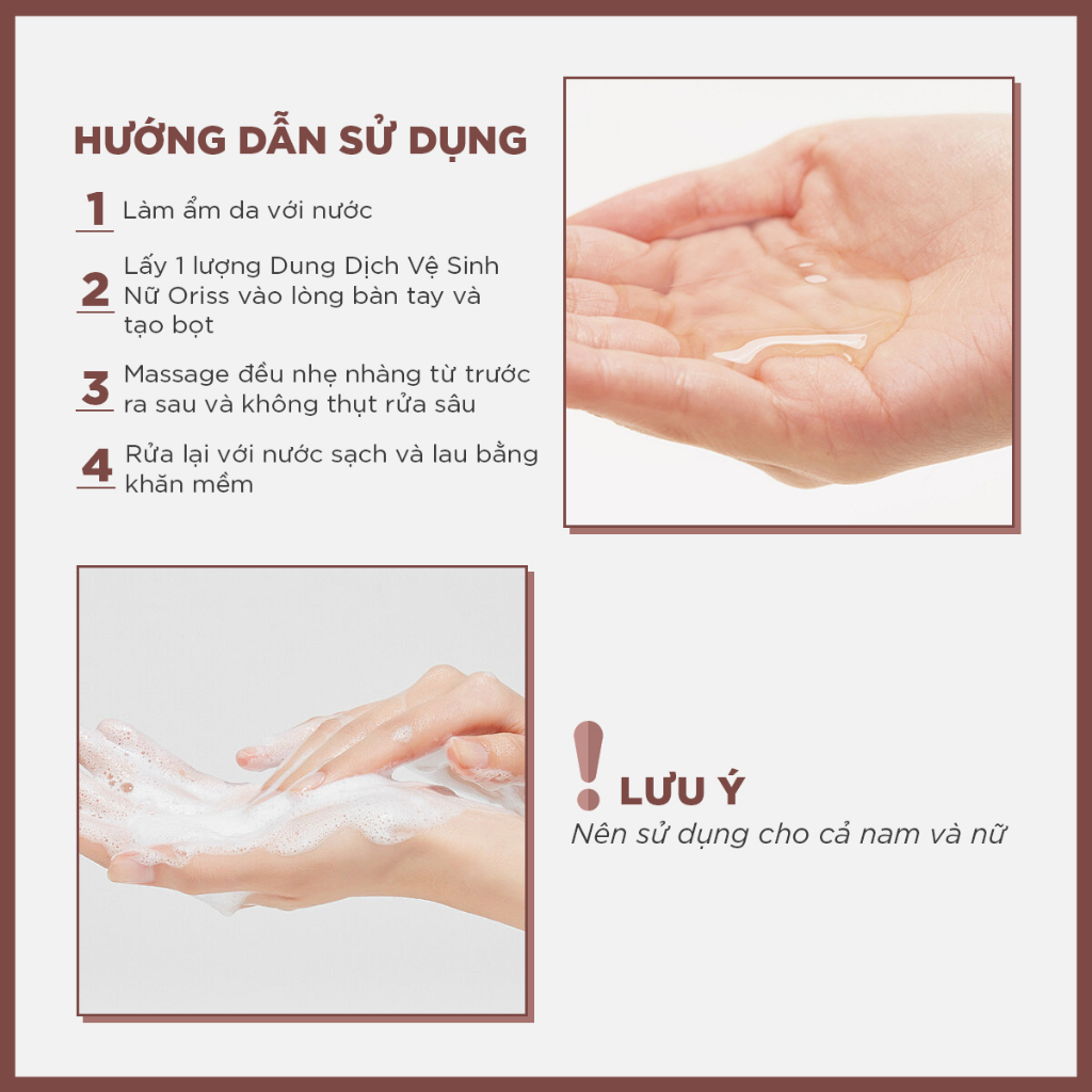 Dung dịch vệ sinh phụ nữ Oriss hỗ trợ làm sạch dịu nhẹ chiết xuất lá trầu không 150ml