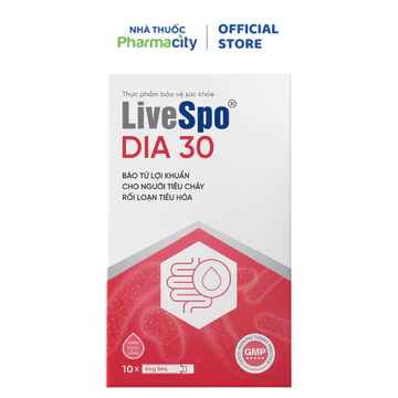 Dung dịch LIVESPO Dia 30 bổ sung men vi sinh hỗ trợ giảm tiêu chảy cấp, rối loạn tiêu hóa (10 ống)