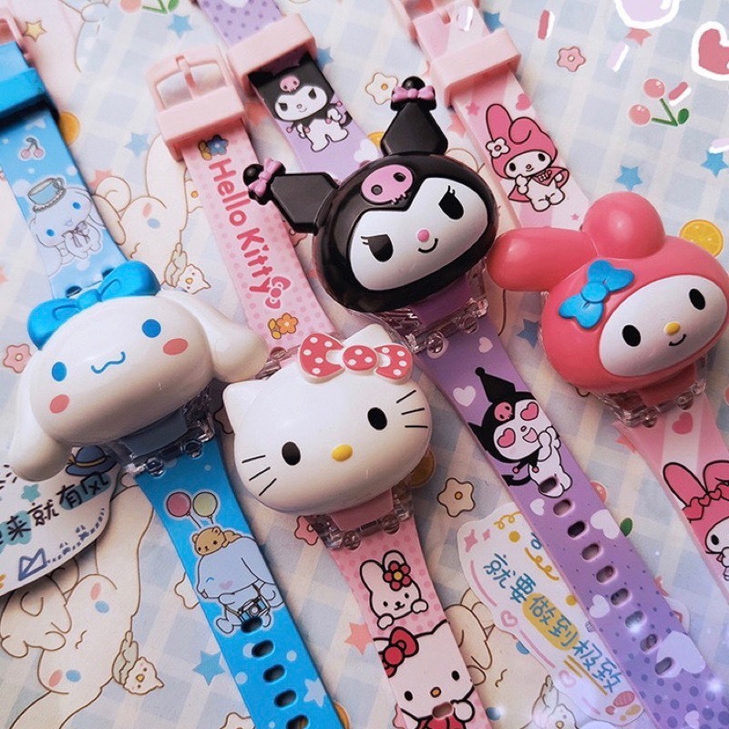 Đồng hồ phát sáng Kuromi, melody, cinamoroll phát nhạc, xem giờ, đồng hồ phát sáng đáng yêu cho bé