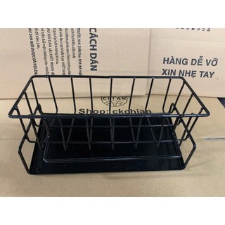 Kệ Đựng Đồ Rửa Chén 2 TẦNG ĐEN (Có khay)