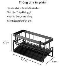 Kệ Đựng Đồ Rửa Chén 2 TẦNG ĐEN (Có khay)