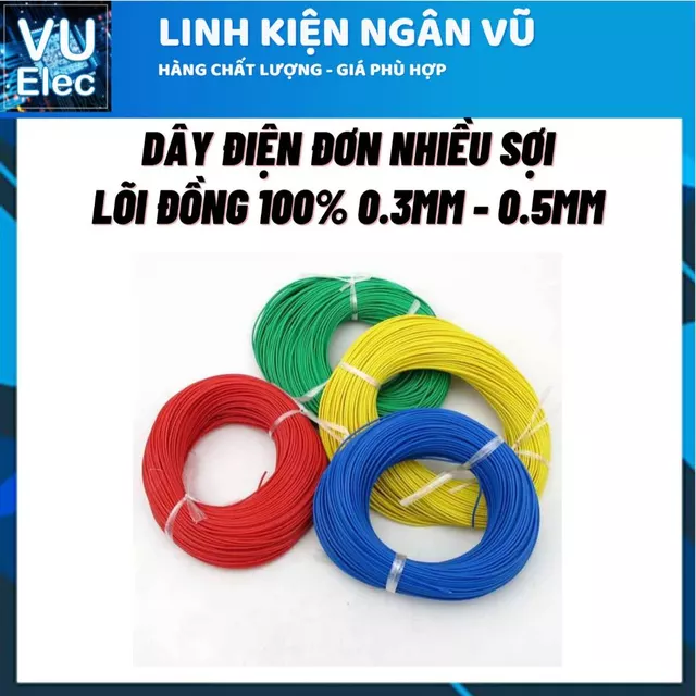 [Có hoá đơn] Dây Điện hàng Xịn hãng luckysun lõi đồng 0.3 , 0.5MM , dây điện 0.75MM dây điện 1.0MM 1.5MM