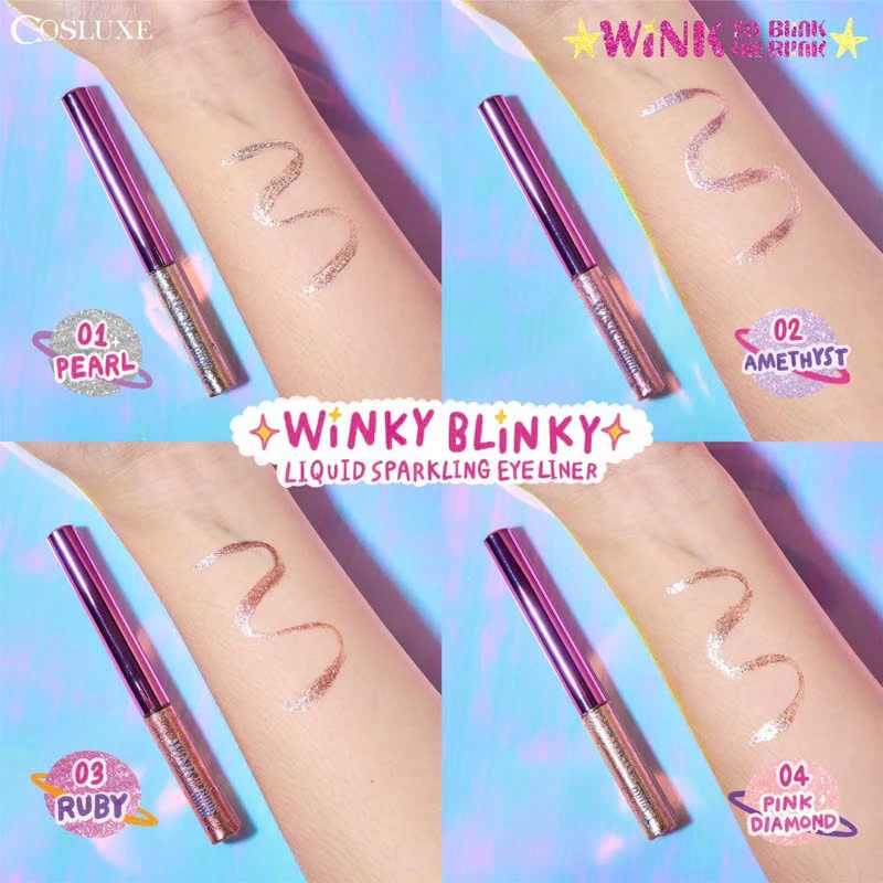 Nhũ Kẻ Mắt Đầu Cọ Mảnh Cosluxe Winky Blinky Liquild Sparkling Eyeliner 3g