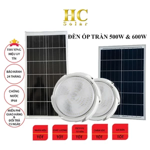 Đèn năng lượng mặt trời ốp trần 500W, 600W, ánh sáng vàng