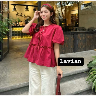 Áo babydoll kèm áo quây buộc dây nơ xinh xỉu, dáng rộng freesize dưới 56kg LAVIAN A05