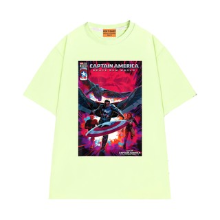 Áo Thun Marvel NGỐ TEE Poster Captain America Trật Tự Mới Chất Vải Cotton 75 Thoáng Mát Mềm Mịn