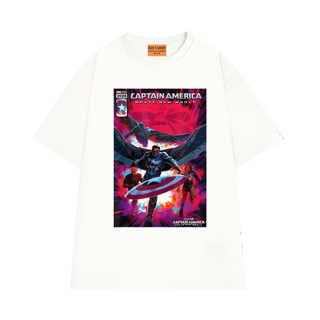 Áo Thun Marvel NGỐ TEE Poster Captain America Trật Tự Mới Chất Vải Cotton 75 Thoáng Mát Mềm Mịn