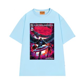 Áo Thun Marvel NGỐ TEE Poster Captain America Trật Tự Mới Chất Vải Cotton 75 Thoáng Mát Mềm Mịn