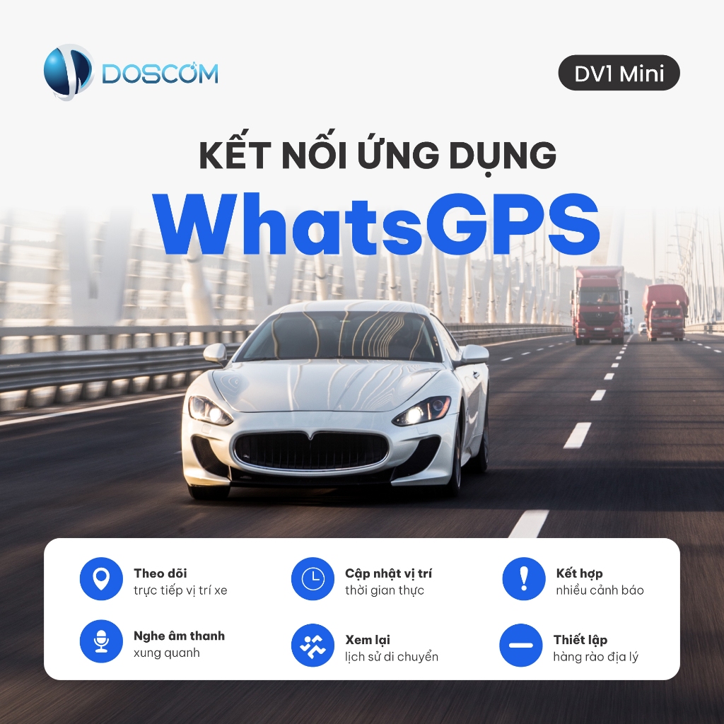 (Bảo hành 12 tháng) Thiết Định Vị GPS Không Dây Doscom DV1 Mini - Sử Dụng Cho Ô Tô, Xe Máy, Pin 12 Ngày