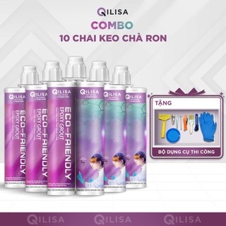 [Tặng Súng Bơm Keo Và DCTC] Keo Chà Ron Qilisa, Combo 10 Chai Keo Epoxy 2 Thành Phần 400ml Chống Thấm - Bám Bụi