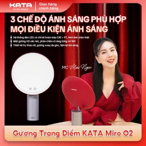Gương Led Trang Điểm KATA Miro O2 Pocket Trang Điểm, Đèn Led 3 Chế Độ Ánh Sáng, Thiết Kế Tháo Rời, Gương Xoay Đa Góc