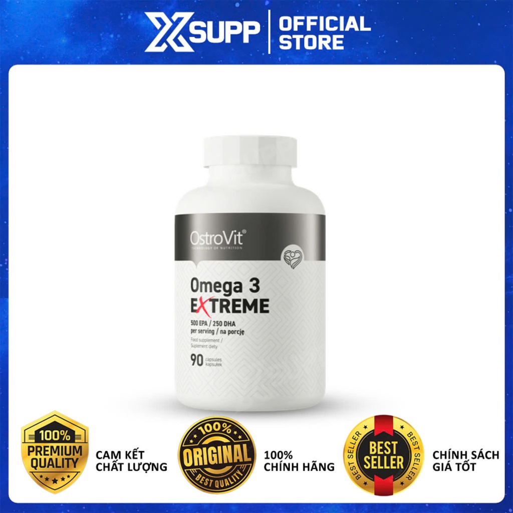 Ostrovit Omega3 Extreme Dầu Cá Fish Oil, Dầu Cá Hàm Lượng Cao