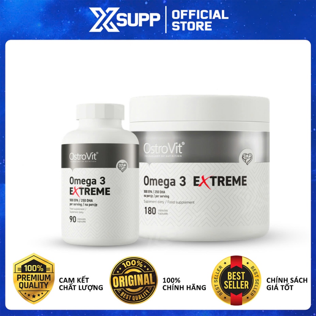 Ostrovit Omega3 Extreme Dầu Cá Fish Oil, Dầu Cá Hàm Lượng Cao