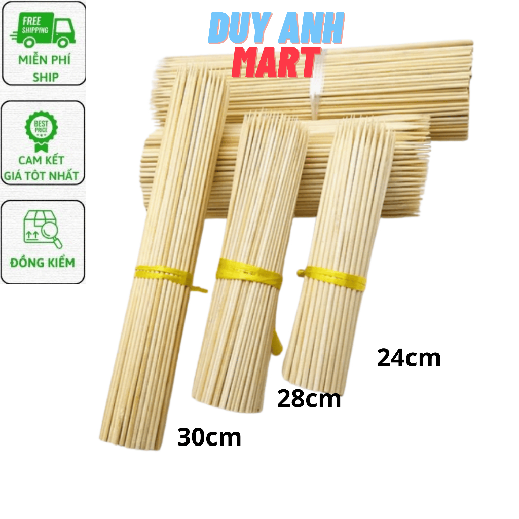 Que xiên tre [ Giá Sỉ ] dài 30cm-15cm làm khoai tây lốc xoáy, nướng ...