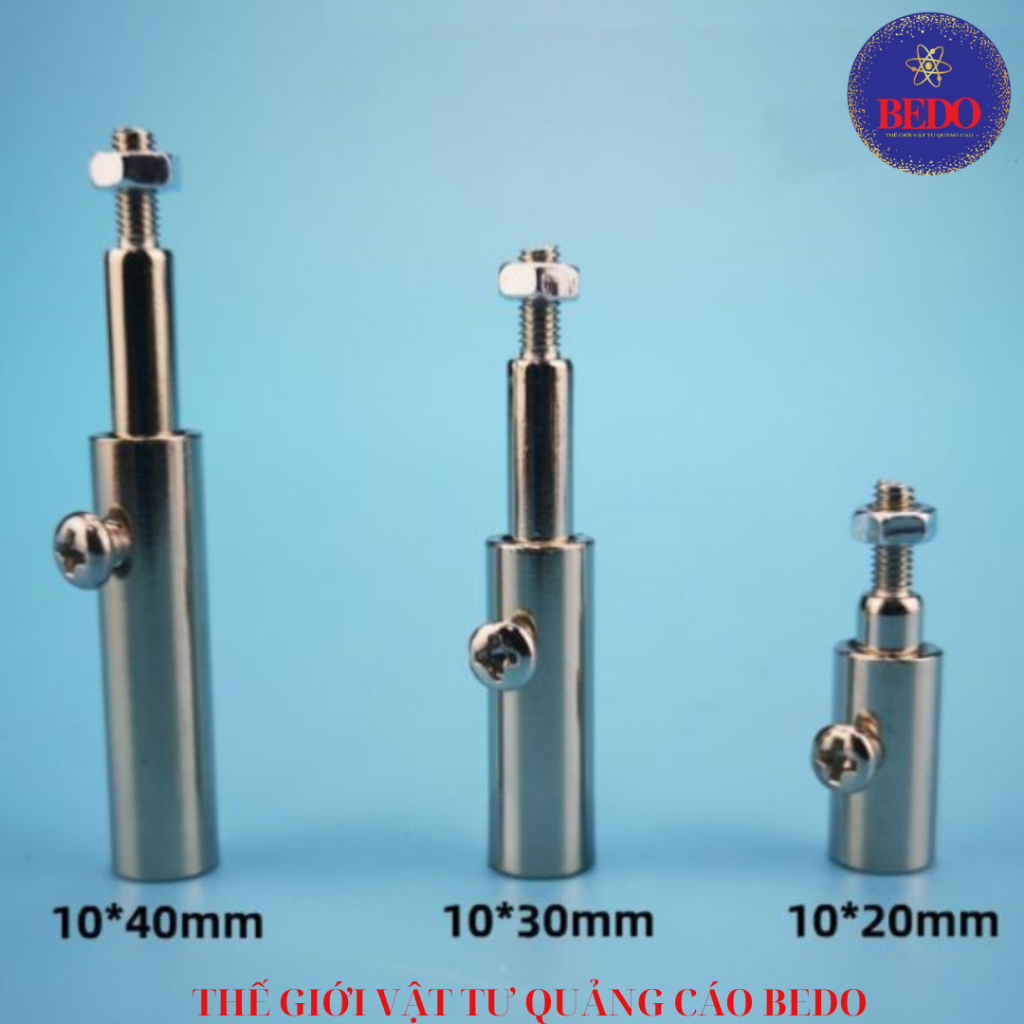 Ốc Cách Tường Inox BEDO Phi 2cm 3cm 4cm Hắt LED Chữ Nổi Logo Quảng Cáo Sang Trọng Bền Đẹp