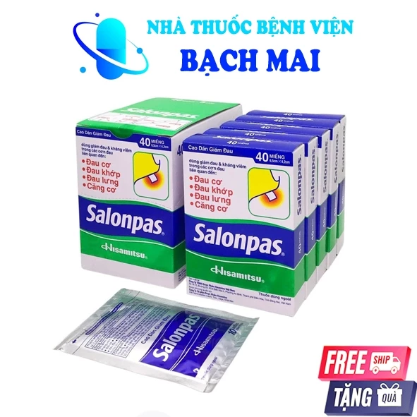 1 gói Salonpas - Cao dán SLP Gói 10 Miếng Hisamustu công nghệ Nhật Bản