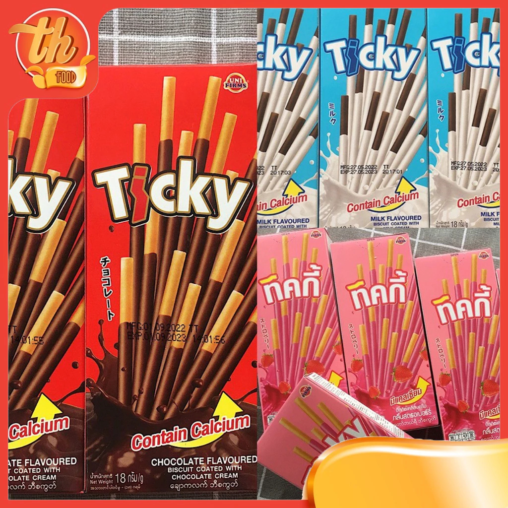 Bánh que Ticky phủ kem 1 lốc 12 hộp Thái Lan | Shopee Việt Nam