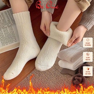 Tất Vớ Nữ, Nam T 902 Lót Lông Giữ Nhiệt Cao Cổ Siêu Ấm Màu Tất Vớ Cao Cổ Dập Nổi Hình Thoi Loại Dày Lót Nỉ Ấm Áp