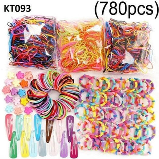 Set Kẹp tóc 780 chi tiết - Chun cột tóc 780 chi tiết nhiều màu sắc dùng cả năm không hết - Kho Sỉ Gia Dụng Alulu