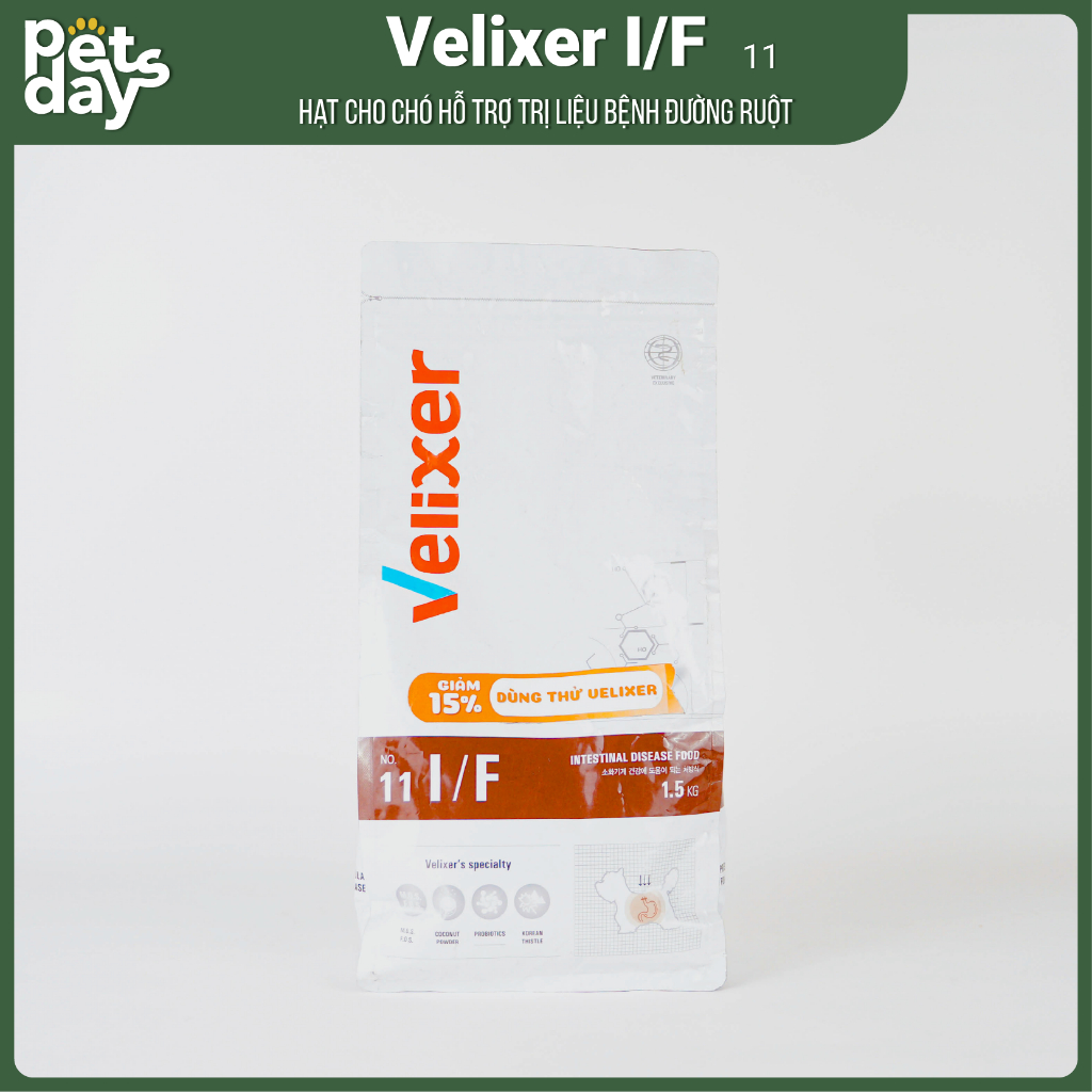 VELIXER 11 I/F Hạt Cho Chó Hỗ Trợ Trị Liệu Bệnh Đường Ruột 1,5kg ...