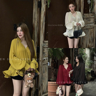 [V1.828] Váy Tơ Babydoll Tay Dài Hàng 2 Lớp Cổ V Form Xoè 3 Màu Siêu Xinh (lót lụa, tay khuy ngọc)