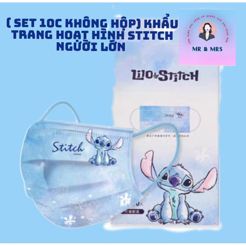 (Set 10C ) Khẩu Trang In Hoạt Hình STITCH Người Lớn-Không Hộp
