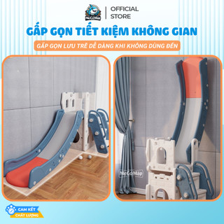 Cầu Trượt Xích Đu Lâu Đài Pakey, Cầu Trượt Cho Bé TẰNG KÈM BÓNG RỔ Chịu Tải 60kg Hàng Dày Dặn