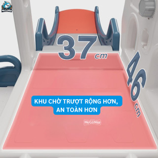 Cầu Trượt Xích Đu Lâu Đài Pakey, Cầu Trượt Cho Bé TẰNG KÈM BÓNG RỔ Chịu Tải 60kg Hàng Dày Dặn