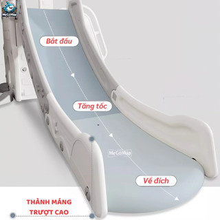 Cầu Trượt Xích Đu Lâu Đài Pakey, Cầu Trượt Cho Bé TẰNG KÈM BÓNG RỔ Chịu Tải 60kg Hàng Dày Dặn