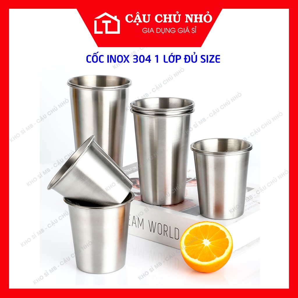 cốc inox 304 1 lớp Kho Sỉ MB hàn quốc, cốc, ly, tách uống nước inox 304 ...