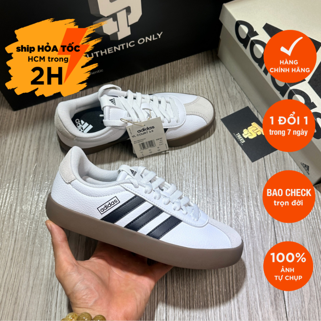 [CHÍNH HÃNG] Giày thể thao ADIDAS VL COURT 3.0 WHITE BLACK GUM ID8797 ...