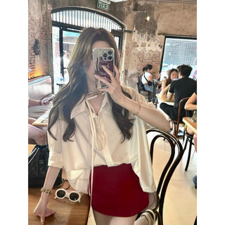 Le rouge | Set Lin Zixi áo sơ mi buộc dây chân váy chữ A