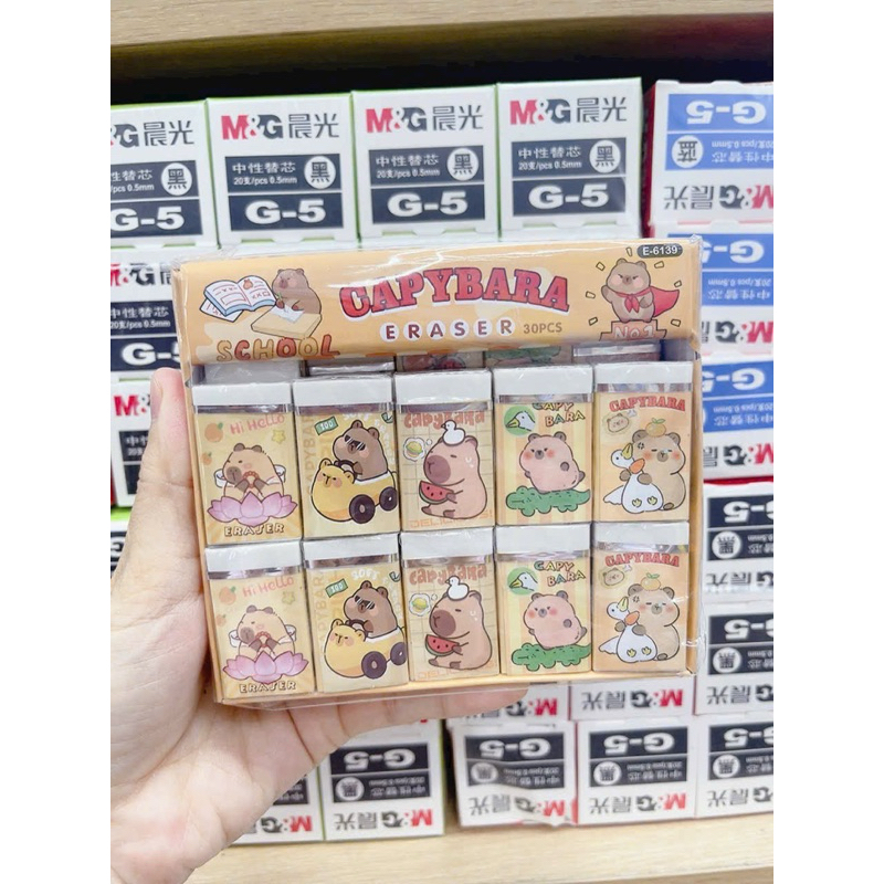 Combo 5viên[Gôm Capybara E-6139/ Labubu siêu dễ thương, Tẩy Bút Chì Cho Bé