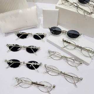 kính jen nie dáng mắt oval gọng đính đá sang chảnh qccc