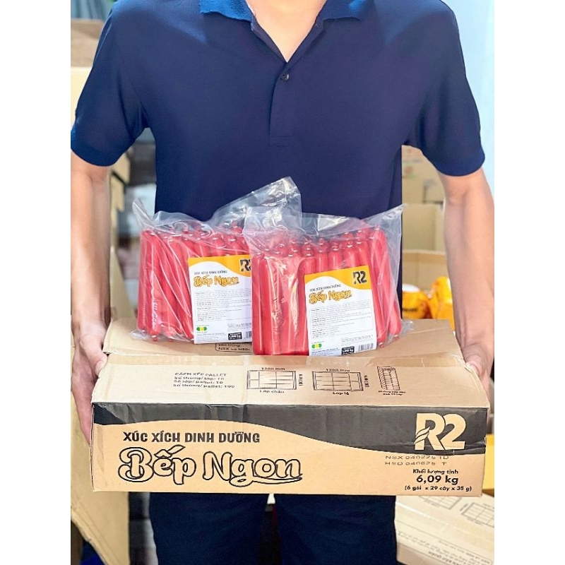 Combo 2Kg Xúc xích dính dưỡng bếp ngon R2 (túi 1kg × 29 cây x 35g)