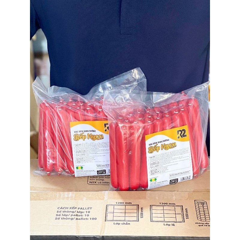 Combo 2Kg Xúc xích dính dưỡng bếp ngon R2 (túi 1kg × 29 cây x 35g)