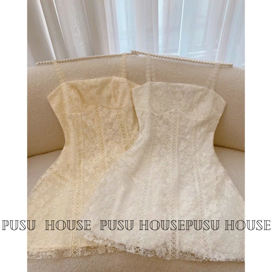 [Hàng sẵn-y hình 100%]Đầm dự tiệc 2s ren cao cấp tiểu thư xinh xắn-PUSU HOUSE