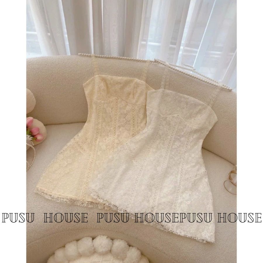 [Hàng sẵn-y hình 100%]Đầm dự tiệc 2s ren cao cấp tiểu thư xinh xắn-PUSU HOUSE