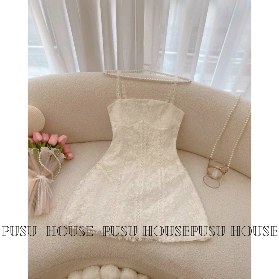 [Hàng sẵn-y hình 100%]Đầm dự tiệc 2s ren cao cấp tiểu thư xinh xắn-PUSU HOUSE