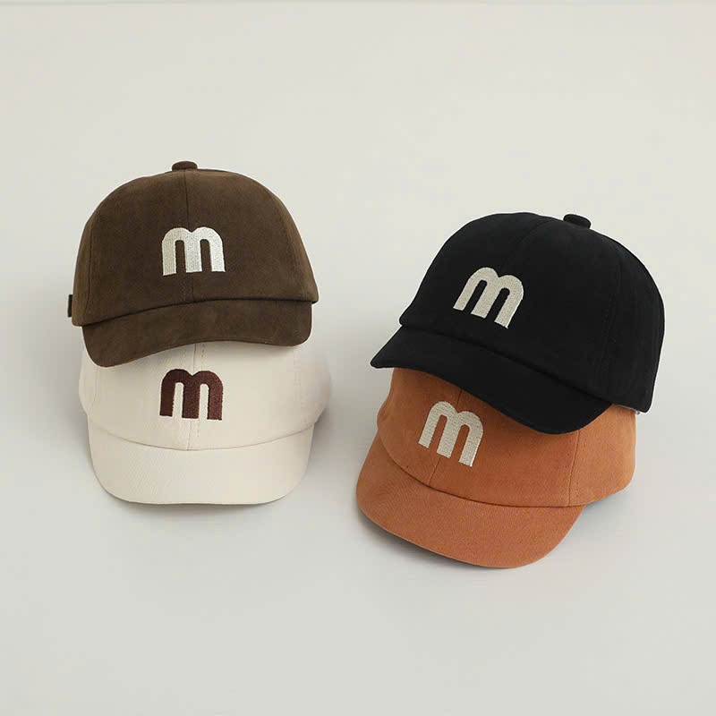 Mũ Len chữ P- Mũ Lưỡi Trai Màu Trơn Thêu Chữ M Dễ Thương Thời Trang Hè Hàn Quốc Cho Bé SƠ SINH 6 Tháng TỚI 3 TUỎI