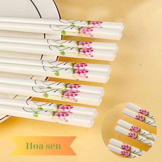Đũa sứ trắng ăn cơm hoa văn sang trọng- Dư Dư