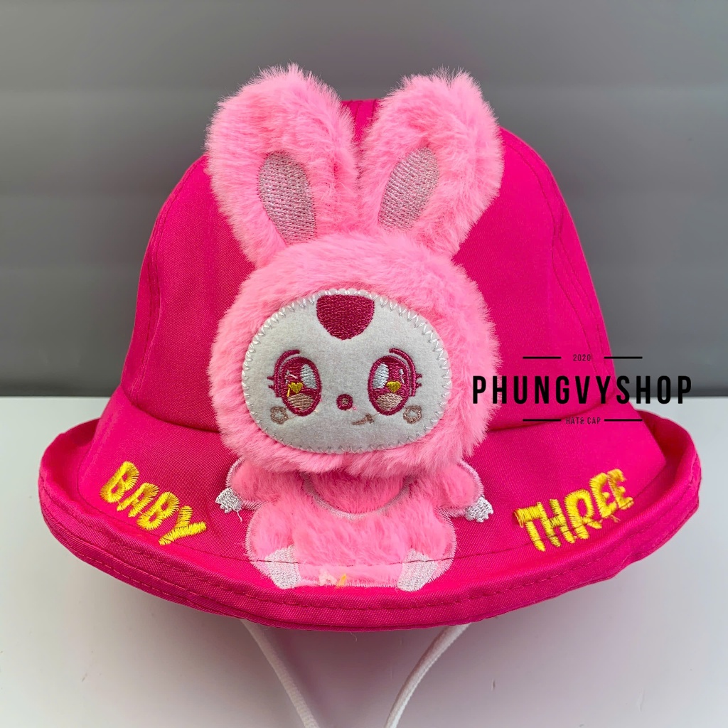 CÓ Size BÉ TỪ 2 Tuổi đến LỚN_Mũ bucket tai bèo vành trai gái trẻ em phungvyshop-nón /Bo Kaki LẬT BABY THREE "CN"   /