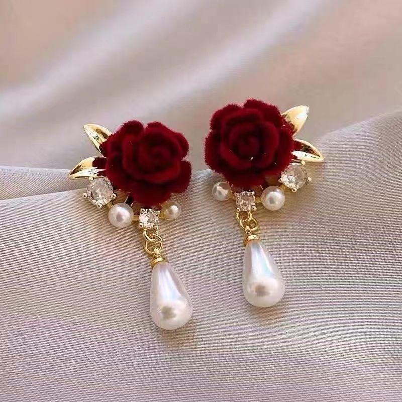 Bộ sưu tập bông tai đỏ Nàng Thơ siêu xinh thời trang Hàn Quốc dành cho nữ